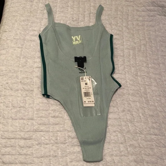 Adidas x Ivy Park Knit Tank Green Bodysuit NWOT - Picture 6 of 7